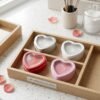 Version 1.0.0 Forever Bene 4 Pack Heart Shaped Tins with Clear Window Lids, 2.5 oz Empty Candle Tins 2.3x2.4x1.1 Inches, Mixed Color Variety Pack for Color Demander DIY Crafts,Empty Tin Box Multicolour