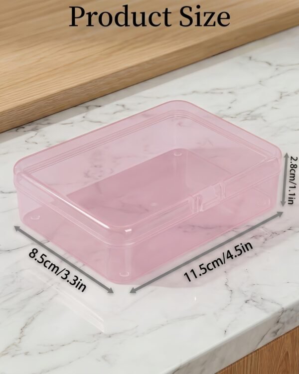 Forever bene 8 Pack Pink Plastic Storage Boxes with Lids, 4.5x3.3x1.1 Inches Small Organizer Containers with Bonus Marking Labels for Beads, Jewelry, DIY Crafts