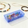 Forever bene 6 Pack Blue Plastic Storage Boxes with Hinged Lids, 6x2.6x1.2 Inches Long Rectangular Organizer for Diamond Art Accessories, Beads, Crafts