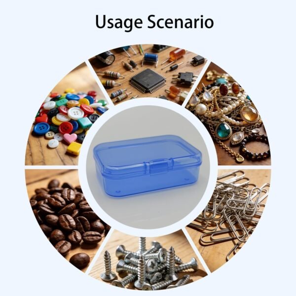 Forever bene 30-Pack Small Plastic Storage Boxes with Lids, Organizer Containers for Beads, Jewelry, Crafts, Small Parts (65x45x20mm) - Blue Plastic Case