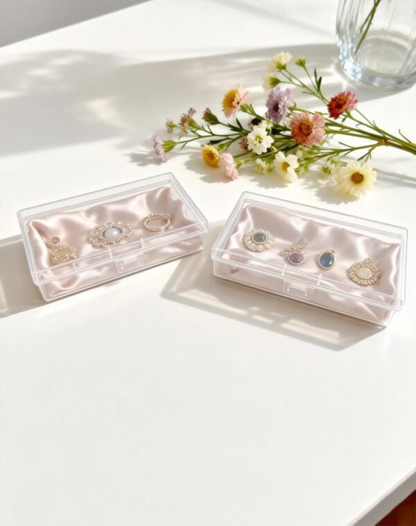 Forever bene 8-Pack Clear Plastic Organizer Boxes,Small Parts Storage Containers with Secure Latch Lids for Craft Supplies,Jewelry, Beads,Office Nail Tools (Clear, 5.3" x 3.2" x 1.2")