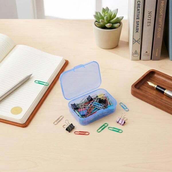 Forever bene 30-Pack Small Plastic Storage Boxes with Lids, Organizer Containers for Beads, Jewelry, Crafts, Small Parts (65x45x20mm) - Blue Plastic Case