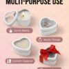 Forever Bene 16 Pack Heart Shaped Tins with Clear Window Lids, 2.5 oz Empty Candle Tins 2.3x2.4x1.1 Inches for Wedding Favors, DIY Custom Gift Box - White