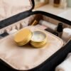 Version 1.0.0 Forever Bene Gold Aluminum Tins with Screw Lids, 0.5 oz Small Metal Jars, 32 Pack Refillable Mini Containers for Travel, Samples, Cosmetics, DIY Storage,With Label Stickers Alu Box
