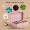 Version 1.0.0 Forever bene 6 Pack Pink Metal Tins with Hinged Lids, 3.7x2.4x0.9 Inches Small Tin Box Containers with Bonus Labels, Pocket Size Blank Cases for Guitar Picks, Sewing Needles, Crafts Packaging