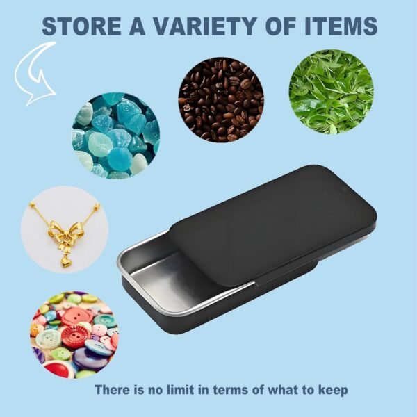 DIY Alcohol Push-Pull Box Small Metal Box With Slider Lid-4 Pcs+Forever bene Tin Box Small Metal Storage Box w/Clear LSliding metal box, bird taming food box, pet food box, bead storage box, metal box