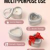 Forever Bene 16 Pack Heart Shaped Tins with Clear Window Lids, 2.5 oz Empty Candle Tins 2.3x2.4x1.1 Inches, Small Metal Containers for Crafts - Silver