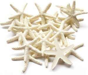 Forever bene Resin Starfish - Vase Filler - Garland, Photo Frame, Beach Scene, Gift Box Decoration, Christmas Decoration, Beach Wedding and Mermaid Birthday Party (25 pcs White)