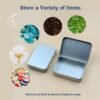 Forever Bene 2 Pcs Flip-Top Tin Rectangular Metal Tin Boxes with Hinged Lids (4.5 x 3.5 x 0.9 Inch), Empty Storage Containers in for Gift Cards, Crafts, Hardware & EDC Survival Kits, Silver