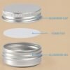 Forever Bene 32 Pack Silver Aluminum Tins with Screw Lids, 0.5 oz Small Metal Containers, Refillable Mini Tins for Hair Wax, Pomade Storage, Lip Balm,Salve, DIY Organization With label stickers Alu