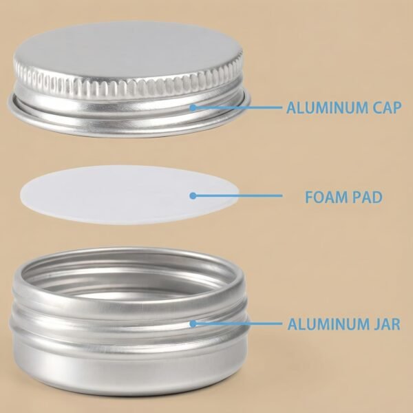 Forever Bene 32 Pack Silver Aluminum Tins with Screw Lids, 0.5 oz Small Metal Containers, Refillable Mini Tins for Hair Wax, Pomade Storage, Lip Balm,Salve, DIY Organization With label stickers Alu