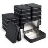 Small Metal Box With Lid-Cookie Tins Metal Tins With Lids Lens Wipes Storage Container Mini Portable Box,Empty Hinged Tin,For Organize Mint Candy Jar,Sewing Tools,DIY Gift Boxes(Black 20 Pcs)