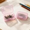 Forever bene 30-Pack Small Plastic Storage Boxes with Secure Lids, Organizer Containers for Beads, Jewelry, Crafts, Small Parts Collection (65x45x20mm) - Pink Plastic Case