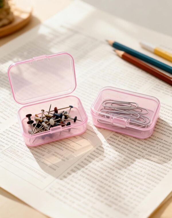 Forever bene 30-Pack Small Plastic Storage Boxes with Secure Lids, Organizer Containers for Beads, Jewelry, Crafts, Small Parts Collection (65x45x20mm) - Pink Plastic Case