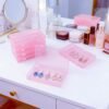 Version 1.0.0 Forever bene 4-Pack Pink Plastic Storage Boxes with Lids, Organizer Containers for Small Parts, Crafts, Jewelry, Office Supplies (180x110x30mm) Pink Plastic Case