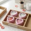 Forever Bene 16 Pack Heart Shaped Tins with Clear Window Lids, 2.5 oz Empty Candle Tins 2.3x2.4x1.1 Inches, Salve Tins with Lids for Lip Balm - Pink