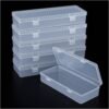 Forever bene 6 Pack Clear Plastic Storage Boxes with Hinged Lids, 6x2.6x1.2 Inches Long Rectangular Organizer for Diamond Art Accessories, Beads, Crafts