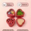 Forever Bene 16 Pack Heart Shaped Tins with Clear Window Lids, 2.5 oz Empty Candle Tins 2.3x2.4x1.1 Inches for Valentine Party Favors, Romantic Gifts - Red