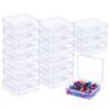 Forever bene 17 Pack Clear Plastic Storage Boxes with Lids,Beading Storage 3x3x1.4 Inches Square Organizer Containers for Small Parts, Crafts, Jewelry, SMT Components