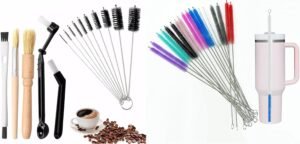 Coffee Machine Cleaning Brush Straw Brush,Long Handle Bottle Brush, Cups,Water Bottles,Bent Pipe+18 Pcs for Stanley Long Stainless Steel Brushes,Oil Pipeline, Test Tube,Nylon Tube Brushes 11.8in Long
