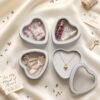 Forever Bene 16 Pack Heart Shaped Tins with Clear Window Lids, 2.5 oz Empty Candle Tins 2.3x2.4x1.1 Inches for Wedding Favors, DIY Custom Gift Box - White