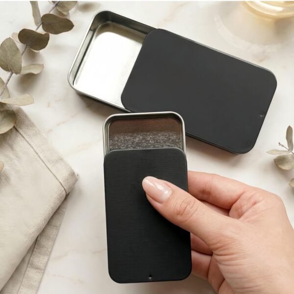 Forever bene 20 Pack Slide Top Metal Tins, Matte Black Rectangular Empty Containers with Lids,Small Portable Storage Box for Beads,Crafts,Hardware,Jewelry - Includes 10 Large (3.6") and 10 Small (3")