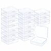Forever bene 17 Pack Clear Plastic Storage Boxes with Lids,Beading Storage 3x3x1.4 Inches Square Organizer Containers for Small Parts, Crafts, Jewelry, SMT Components