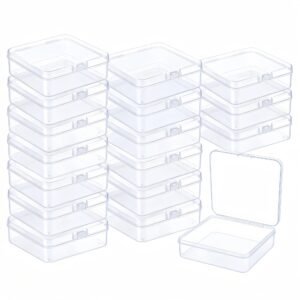 Forever bene 17 Pack Clear Plastic Storage Boxes with Lids,Beading Storage 3x3x1.4 Inches Square Organizer Containers for Small Parts, Crafts, Jewelry, SMT Components