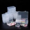 Forever bene Plastic Case Bead Organizer Box 24 Pack Mixed Size Small Clear Storage Containers Craft Storage Box with Hinged Lid and Labels Mini Boxes for Jewelry Diamonds Small Items Craft Projects