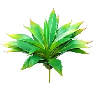 Large 12.6" Artificial Succulents Aloe Plants Real Touch Fake Flowers Unpotted, Fake Agave Perfect for Home, Wedding, Festival Arrangement (1, Green-Red)