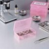 Version 1.0.0 Forever bene 8-Pack Clear Plastic Organizer Boxes,Small Parts Storage Containers with Secure Latch Lids for Craft Supplies,Jewelry, Beads,Office Nail Tools (Pink, 5.3" x 3.2" x 1.2")