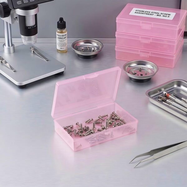 Version 1.0.0 Forever bene 8-Pack Clear Plastic Organizer Boxes,Small Parts Storage Containers with Secure Latch Lids for Craft Supplies,Jewelry, Beads,Office Nail Tools (Pink, 5.3" x 3.2" x 1.2")