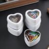 Forever Bene 16 Pack Heart Shaped Tins with Clear Window Lids, 2.5 oz Empty Candle Tins 2.3x2.4x1.1 Inches for Wedding Favors, DIY Custom Gift Box - White