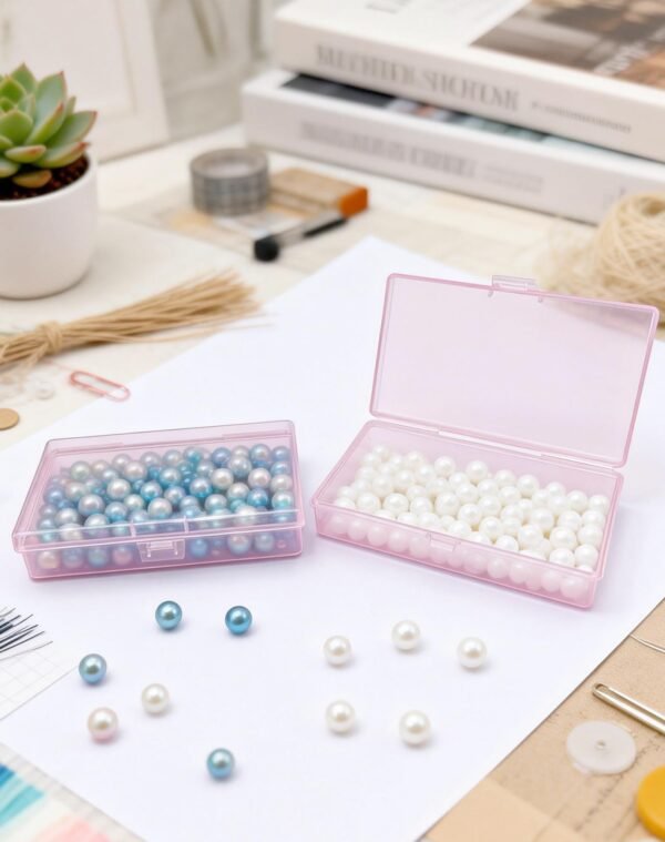 Version 1.0.0 Forever bene 8-Pack Clear Plastic Organizer Boxes,Small Parts Storage Containers with Secure Latch Lids for Craft Supplies,Jewelry, Beads,Office Nail Tools (Pink, 5.3" x 3.2" x 1.2")