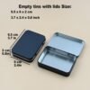 Forever bene 20 Small Sizes+20 Large Sizes Small Metal Box With Lid -20 Cookie Jars With Lid Metal Jar Lens Wet Wipes Storage Container Black Mini Portable Empty Hinge Jar