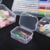 Forever bene Plastic Case Bead Organizer Box 24 Pack Mixed Size Small Clear Storage Containers Craft Storage Box with Hinged Lid and Labels Mini Boxes for Jewelry Diamonds Small Items Craft Projects