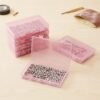 Version 1.0.0 Forever bene 4-Pack Pink Plastic Storage Boxes with Lids, Organizer Containers for Small Parts, Crafts, Jewelry, Office Supplies (180x110x30mm) Pink Plastic Case