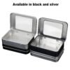 Version 1.0.0 Forever Bene Tin Box Small Metal Storage Box w/Clear Lid - Portable for Beads, JewelryCrafts, Zyn Tin,Mint Candy,Small Items Travel,Stackable,DIY,Versatile,With Adhesive Label (Silvery 12 Pcs)