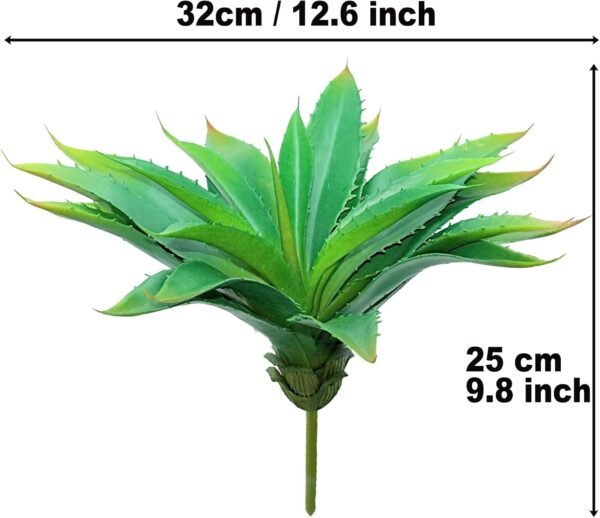 71lNRFYGMnL._AC_SL1500_-3.jpg Forever bene Large 12.6" Artificial Succulents Aloe Plants Real Touch Fake Flowers Unpotted, Fake Agave Perfect for Home, Wedding, Festival Arrangement Fake Succulent Aloe Vera Plant (1, Green-Red)