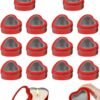 Forever Bene 16 Pack Heart Shaped Tins with Clear Window Lids, 2.5 oz Empty Candle Tins 2.3x2.4x1.1 Inches for Valentine Party Favors, Romantic Gifts - Red