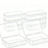 Forever bene 8 Pack Clear Plastic Storage Boxes with Hinged Lids, 4.5x3.3x1.1 Inches Small Organizer Containers with Bonus Marking Labels for Beads, Jewelry, DIY Crafts