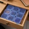 Version 1.0.0 Forever bene 17 Pack Blue Plastic Storage Boxes with Lids, 2.6x2.6x1.4 Inches Square Organizer Containers for Small Parts, Crafts, Jewelry, SMT Components