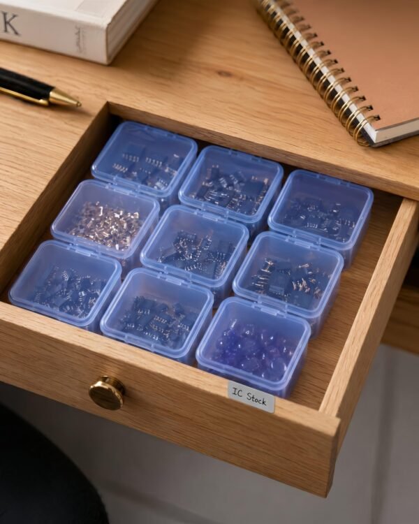 Version 1.0.0 Forever bene 17 Pack Blue Plastic Storage Boxes with Lids, 2.6x2.6x1.4 Inches Square Organizer Containers for Small Parts, Crafts, Jewelry, SMT Components