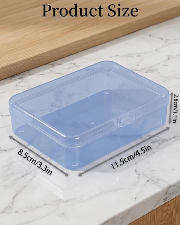 71qDKMJ9WL._AC_SL1500_-1.jpg Forever bene 8 Pack Blue Plastic Storage Boxes with Hinged Lids, 4.5x3.3x1.1 Inches Small Organizer Containers with Bonus Marking Labels for Beads, Jewelry, DIY Crafts
