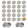 Forever Bene 32 Pack Silver Aluminum Tins with Screw Lids, 0.5 oz Small Metal Containers, Refillable Mini Tins for Hair Wax, Pomade Storage, Lip Balm,Salve, DIY Organization With label stickers Alu