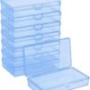 Version 1.0.0 Forever bene 8-Pack Clear Plastic Organizer Boxes,Small Parts Storage Containers with Secure Latch Lids for Craft Supplies,Jewelry, Beads,Office Nail Tools (Blue, 5.3" x 3.2" x 1.2")