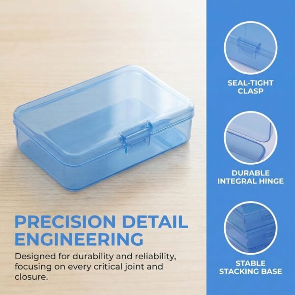 71vCk8dP9L._AC_SL1500_-3.jpg Forever bene Blue Organizer Boxes, 24 Pack Mixed Size Plastic Storage Containers with Hinged Lid & Label Stickers, Multi-Size Rectangular Clear Boxes for Beads, Jewelry, Crafts, Electronic - DIY