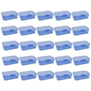 Forever bene 30-Pack Small Plastic Storage Boxes with Lids, Organizer Containers for Beads, Jewelry, Crafts, Small Parts (65x45x20mm) - Blue Plastic Case