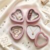 Forever Bene 16 Pack Heart Shaped Tins with Clear Window Lids, 2.5 oz Empty Candle Tins 2.3x2.4x1.1 Inches, Salve Tins with Lids for Lip Balm - Pink