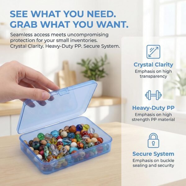 81-MzWYtGkL._AC_SL1500_-7.jpg Forever bene Blue Organizer Boxes, 24 Pack Mixed Size Plastic Storage Containers with Hinged Lid & Label Stickers, Multi-Size Rectangular Clear Boxes for Beads, Jewelry, Crafts, Electronic - DIY